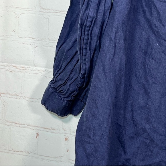 Polo Ralph Lauren 100% Linen Off Shoulder Boat Neck Top Womens Large Blue - Picture 6 of 13